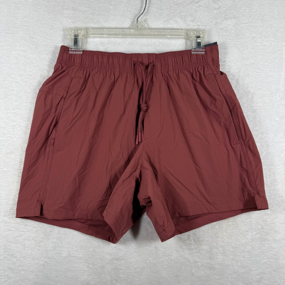 VRST Mens Everyday‎ Short 5 Inch Inseam Small Rust Red Elastic Waist